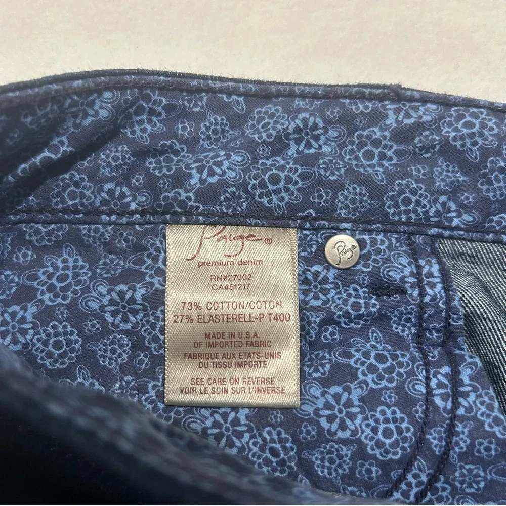 Paige‎ Laguna Women's Size 30 Blue Low Rise Denim Jeans 33x28 Made in USA - Picture 6 of 10